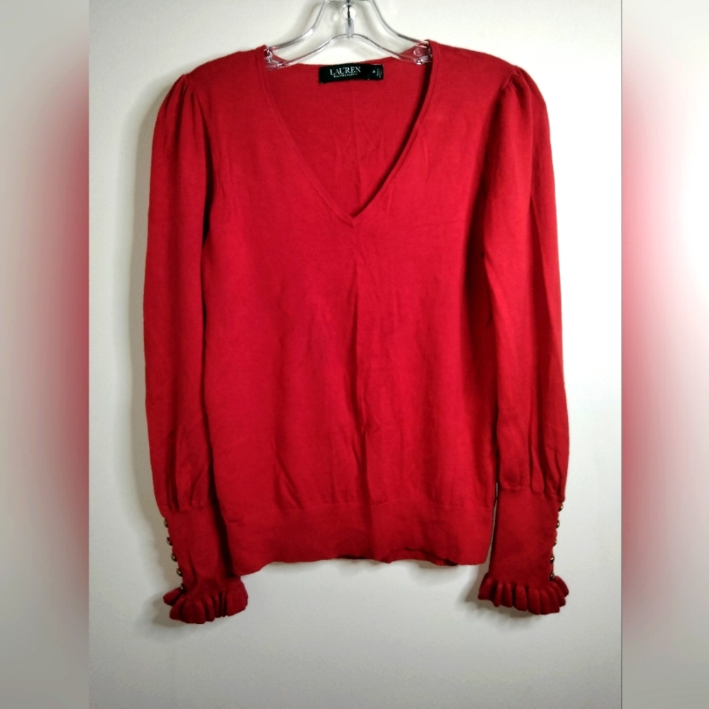 Lauren Ralph Lauren V-Neck Red Sweater